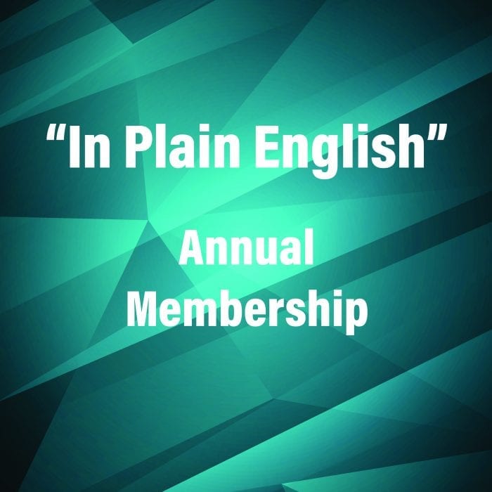 In Plain English Membership 1 Annual Payment